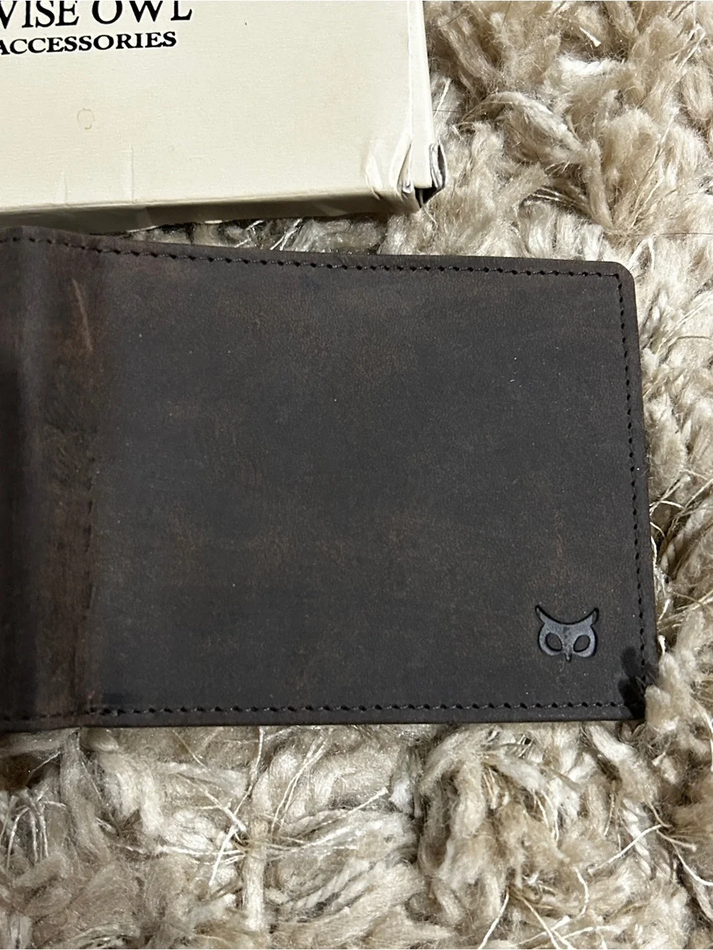 Wise Owl Brown Leather Bi-Fold RFID Wallet